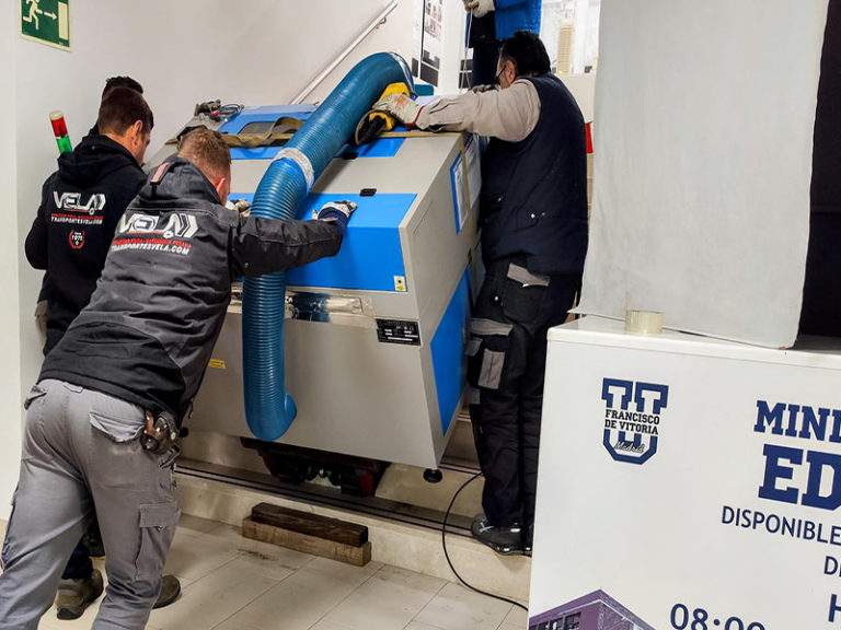 Traslado máquina de corte láser en Madrid